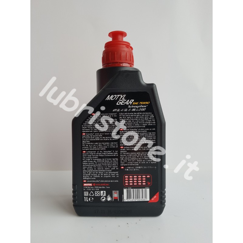 thumbnail interactive-video image 1 of MOTUL Motylgear 75W90 Synthetic Gear Oil – 1 Liter – For Manual Transmissions – API GL4/GL5 1 of 5